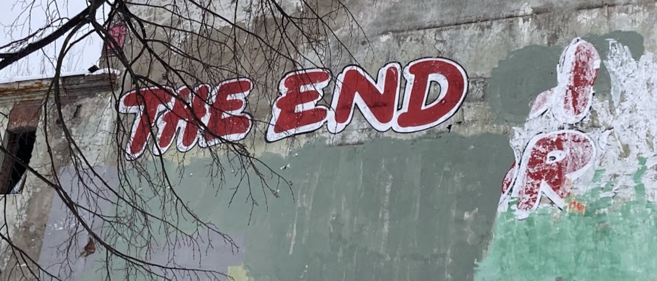 The End spraypained on wall