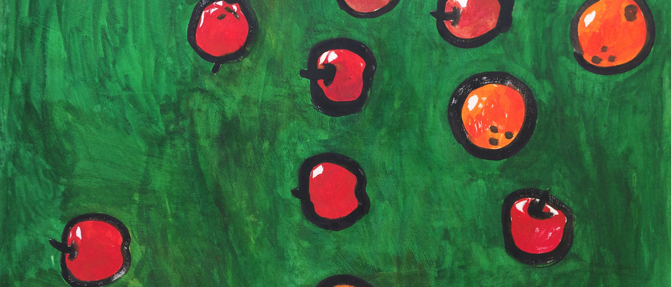 apples in the grass